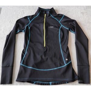 Columbia Windefend Titanium Omni Wick Active Jacket Women Black Thumbhole 1/4Zip